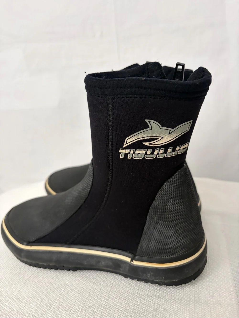 Tigullio Black Neoprene Dive Boots Size 37-38 Unisex Excellent(F288)